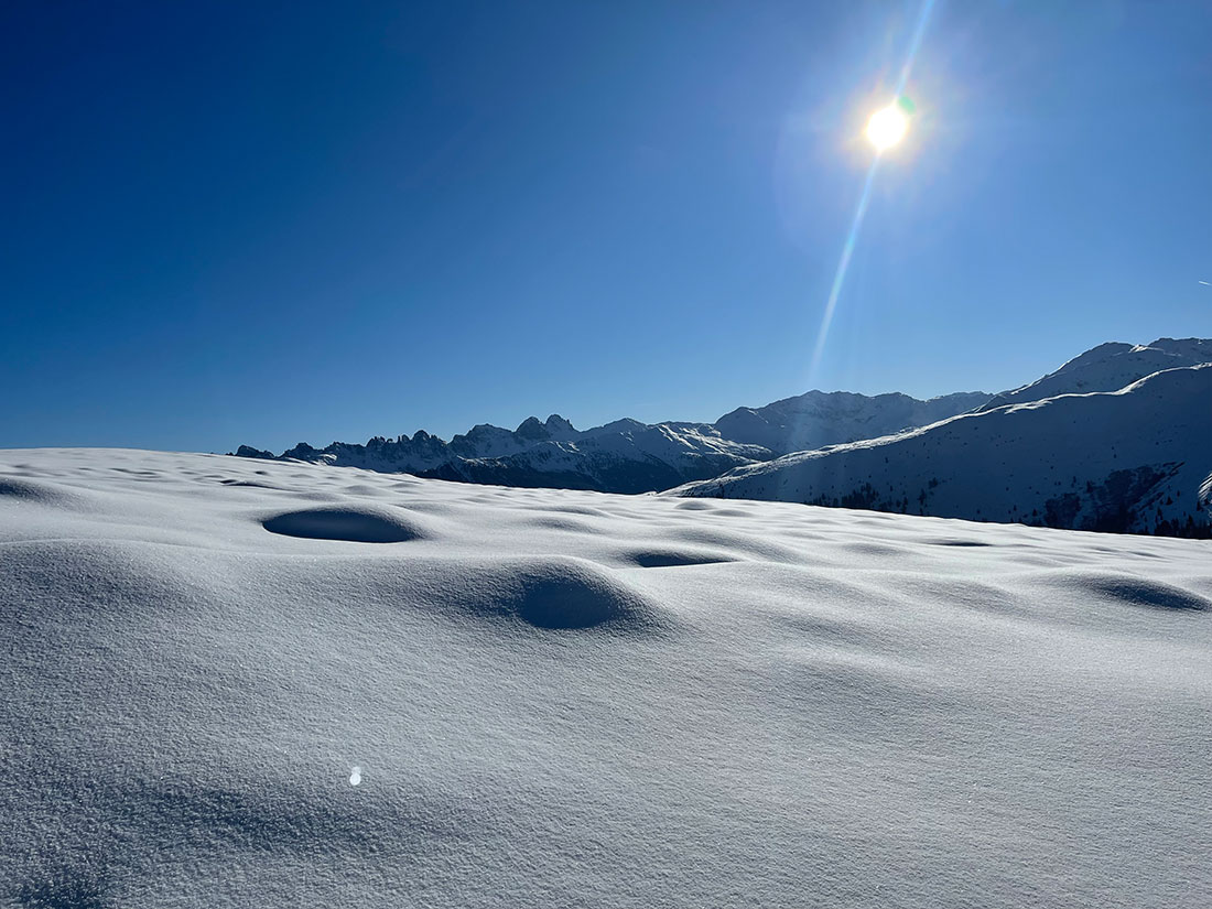 Glitzernder Schnee, traumhafte Hänge für Tiefschneefahrten mit Silke Zeuner erleben